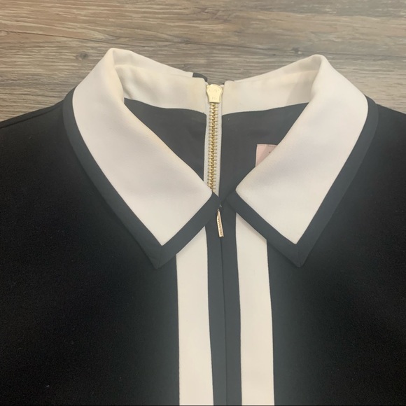 Ted Baker Black White Preema Colour Collared Dress Size 1 - Picture 5 of 7